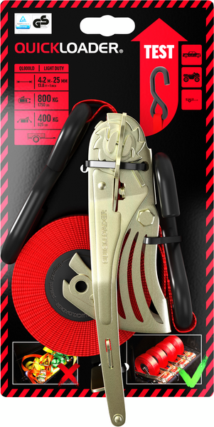 Kuormaliina QUICKLOADER Retractable kelautuva QL800LD 25mm x 4,2m 400/800kg