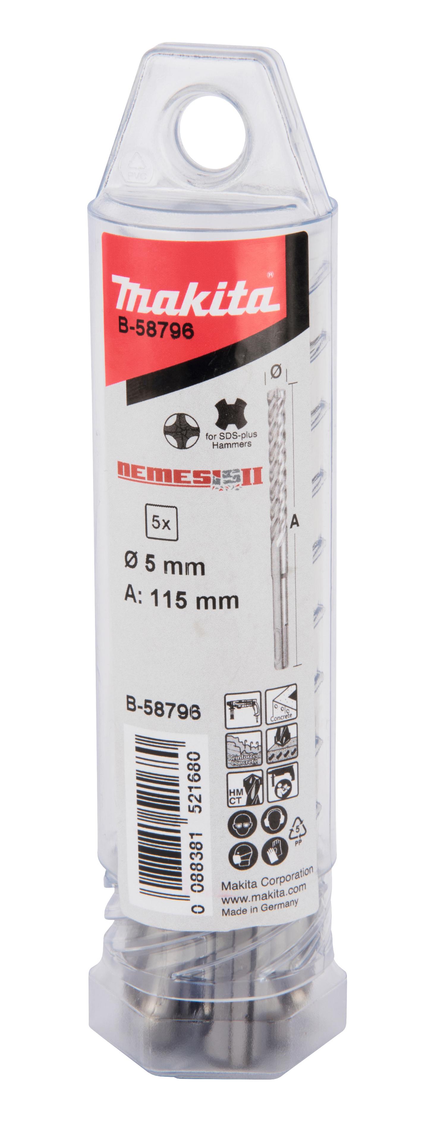 Poranterä Makita SDS+ 5x115mm 4-leikkuinen Nemesis2 5kpl