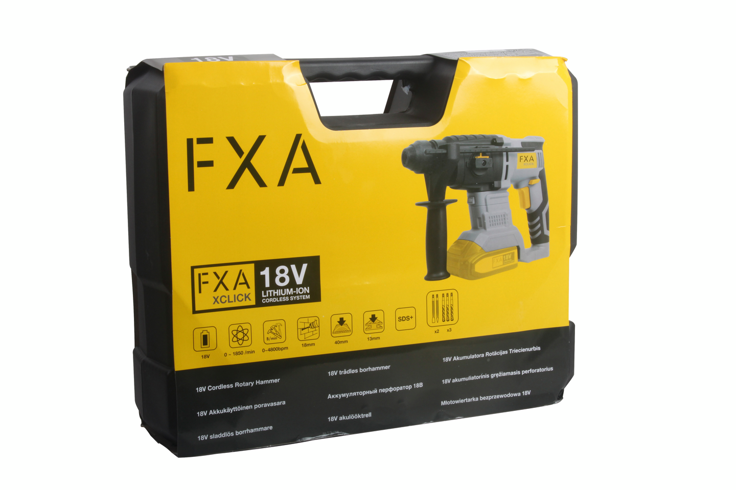 Akkuporavasara FXA 18V XCLICK runkoversio ilman akkua