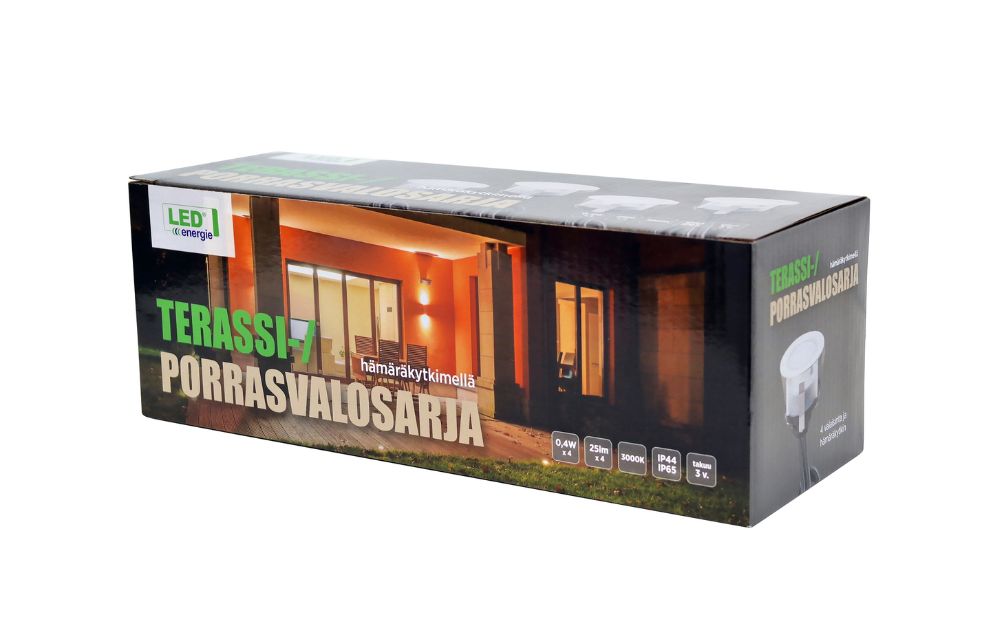 Terassivalosarja Led Energie 4x0,4W 3000K IP44/IP65