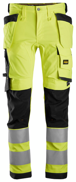 Housut Snickers Hi-Vis 6243-6604 huomiokeltainen-musta