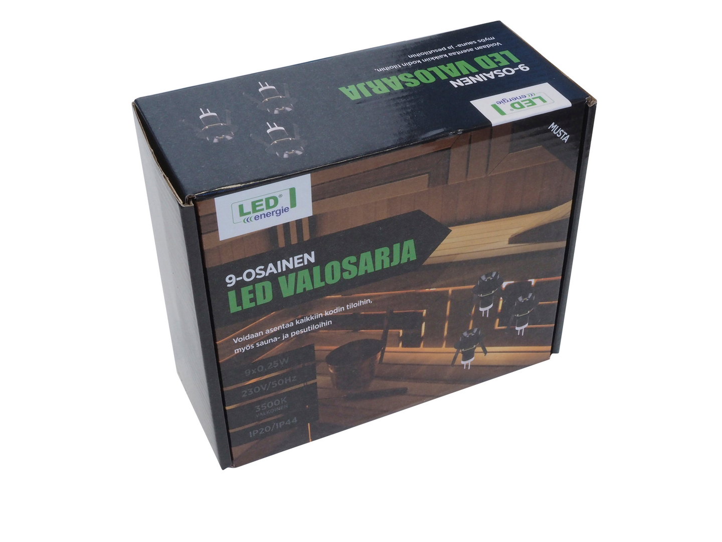 Valosarja Led Energie 9-osainen 3W 60lm 3500K musta