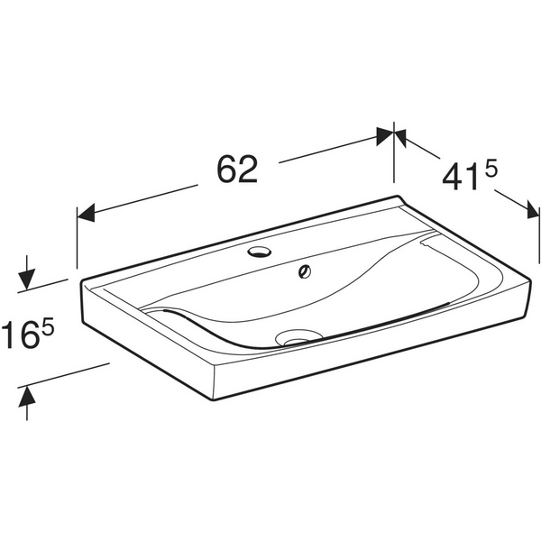 Tasoallas IDO Light Compact L62 S41,5cm hanareikä ylivuotoaukko