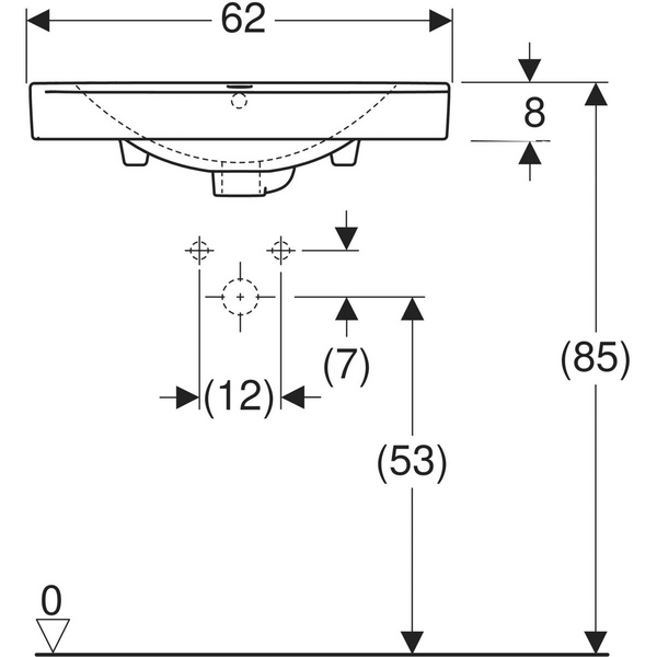 Tasoallas IDO Light Compact L62 S41,5cm hanareikä ylivuotoaukko