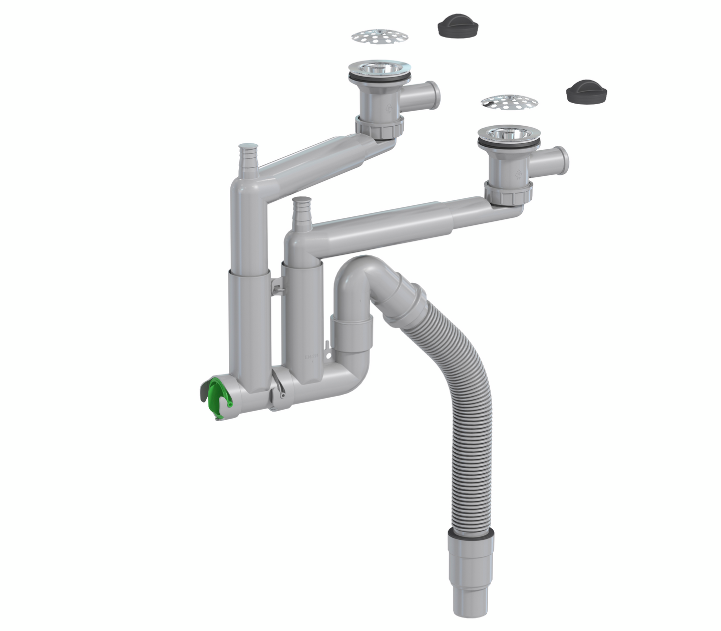 Keittiövesilukko 2-altainen sihti
