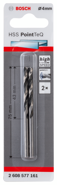 Metalliporanterä Bosch 3,0x61mm 2kpl HSS-R Pointtec