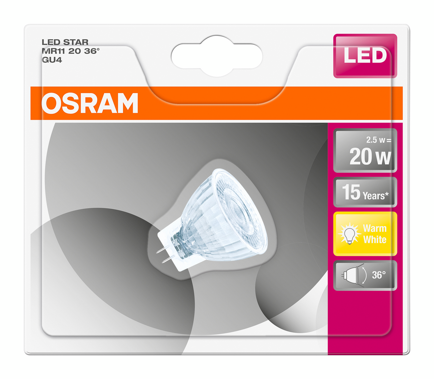 LJUSKÄLLA OSRAM LED MR11 20 36 GU4