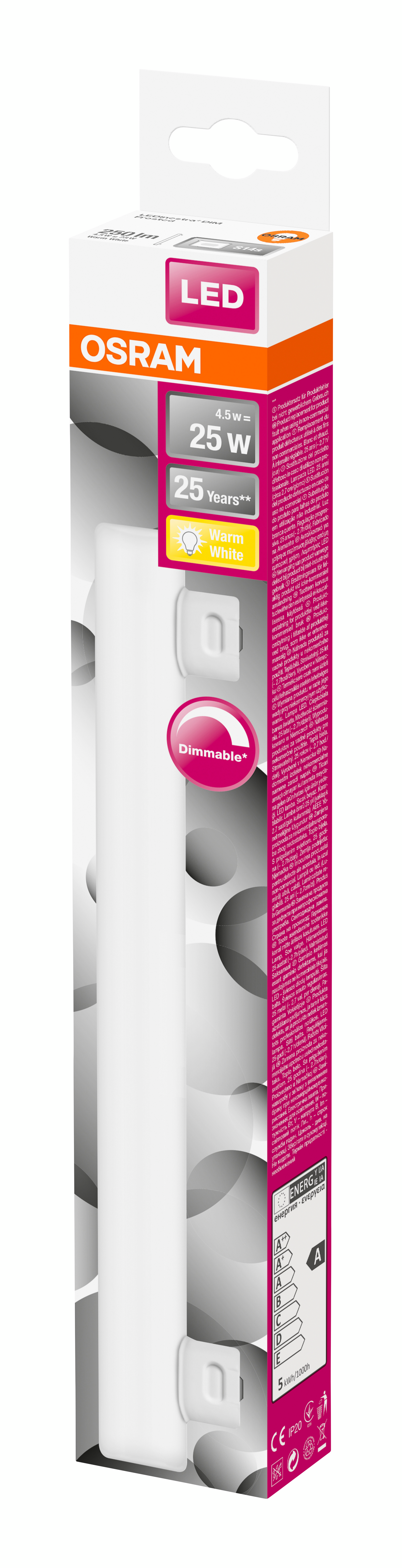 Led putkilamppu Osram Ledinestra himmennettävä 260lm 827 S14S