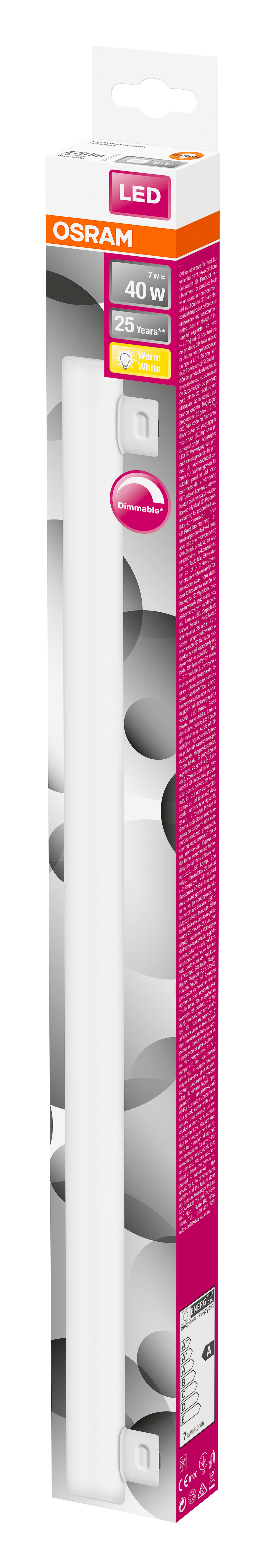 Led putkilamppu Osram Ledinestra himmennettävä 470lm 827 S14S