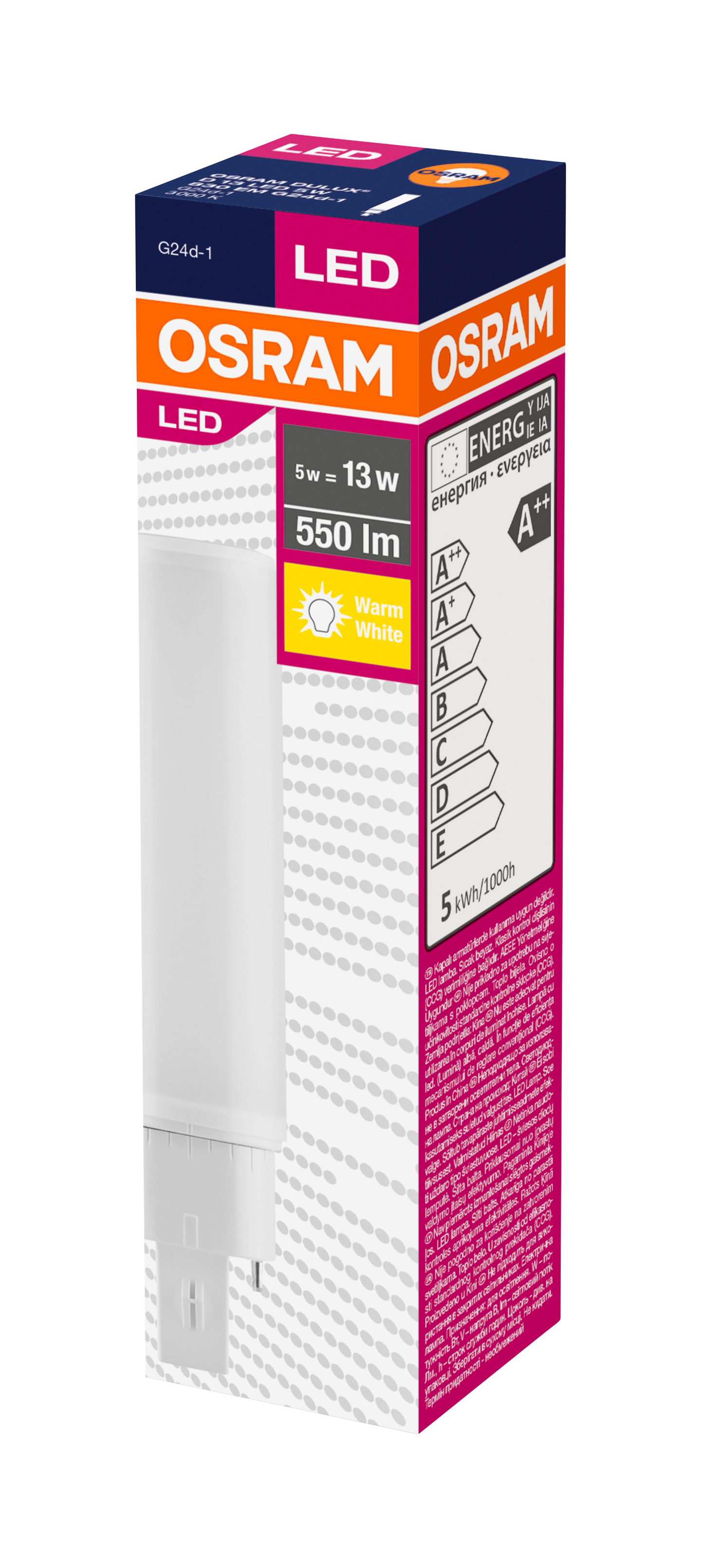 Led-loistelamppu Osram Dulux D led 550lm 830 G24D1