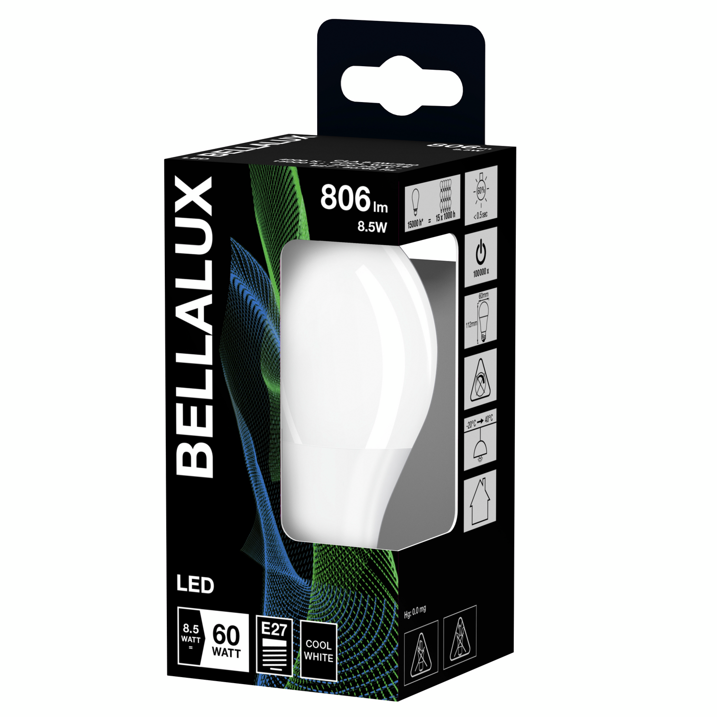 Led-lamppu Bellalux 806lm 840 E27
