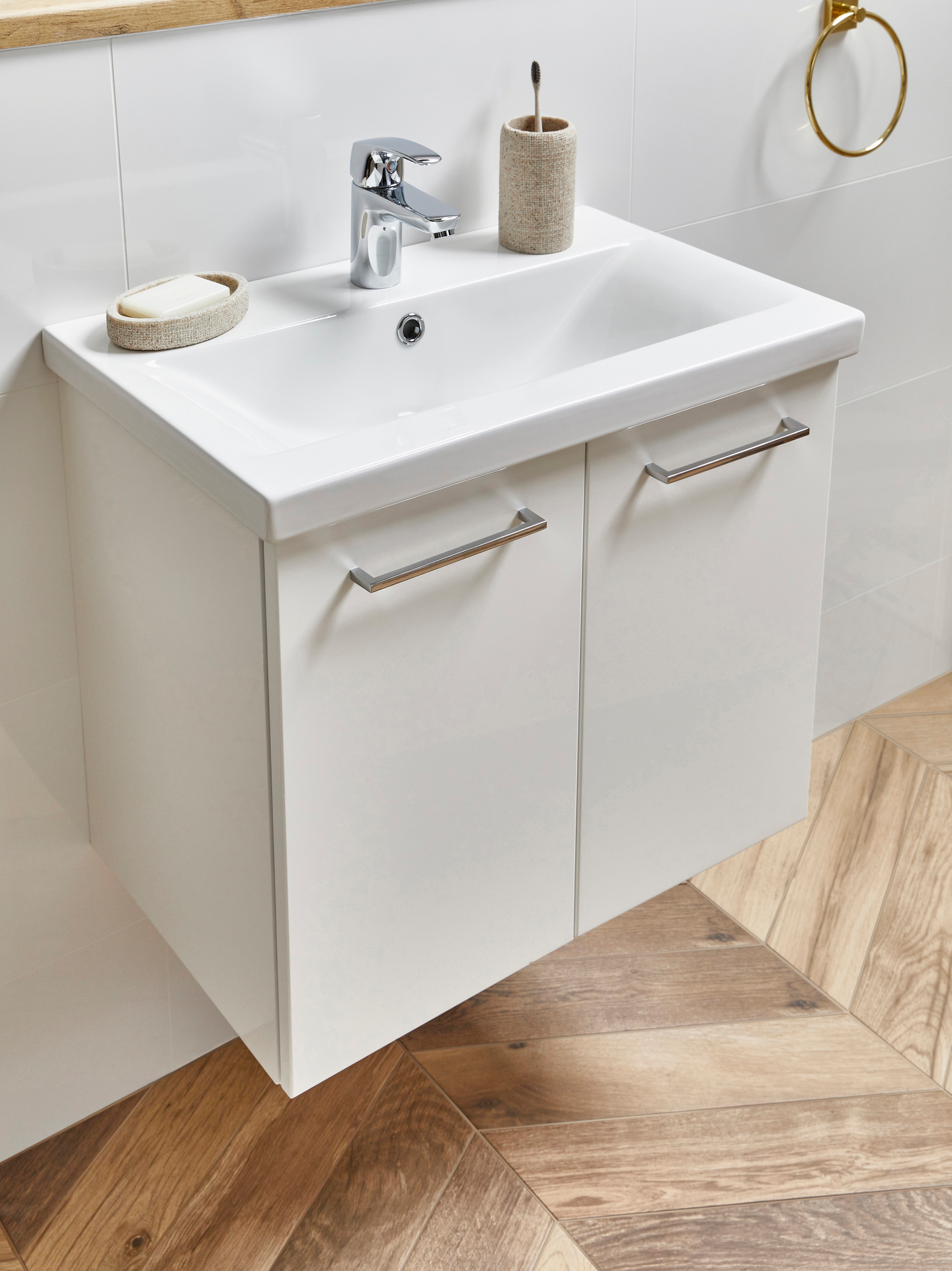 Allaskaappi Cello Wave L59cm S38cm valkoinen 2 ovea