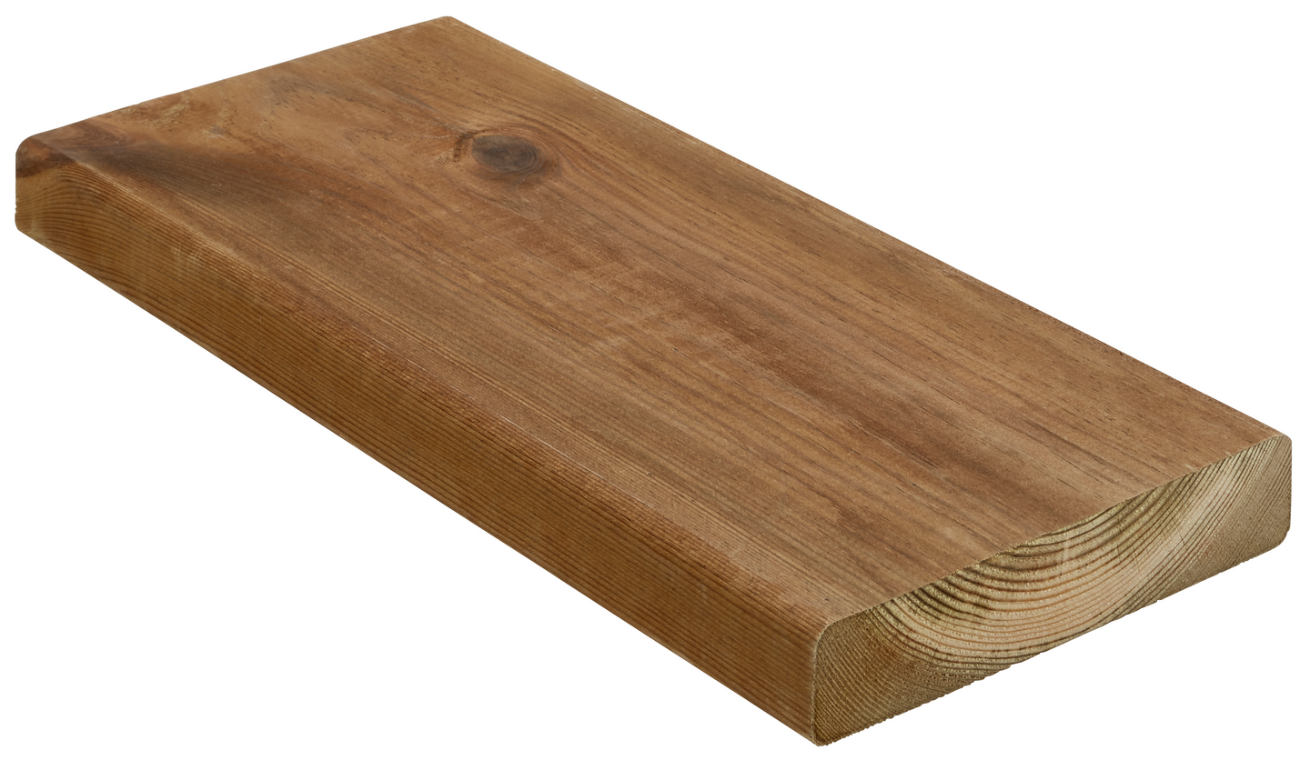 Terassilauta kestopuu sileä AB-luokka ruskea 28x145x6000mm