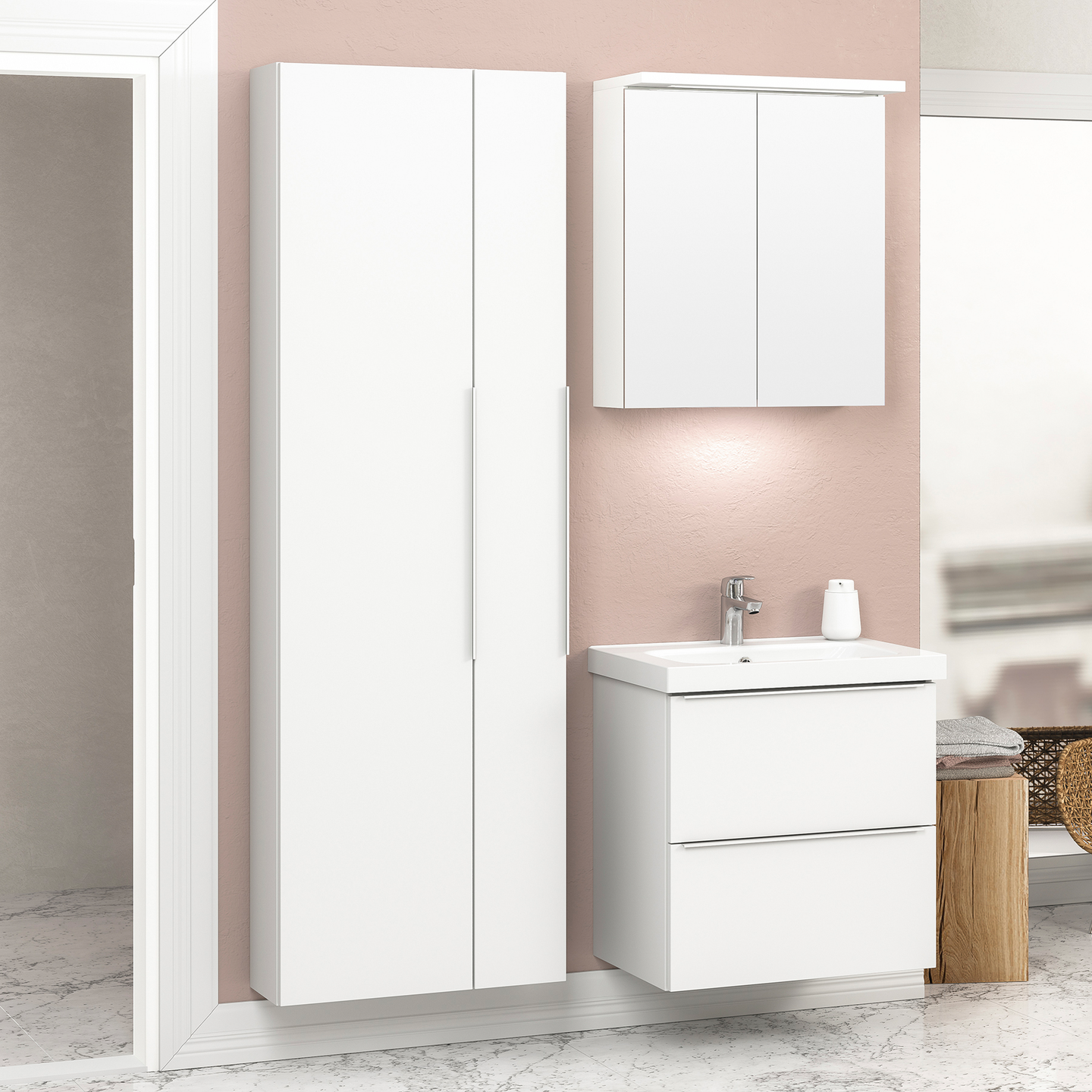 Allaskaappi Temal Stella laatikoilla