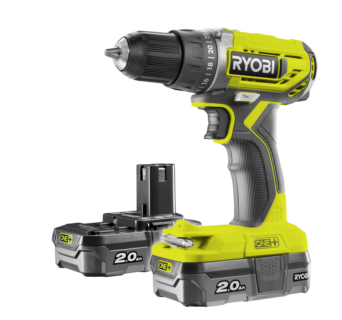 Akkuporakone Ryobi R18DD2-220S 18V ONE+ 2x2,0Ah akut