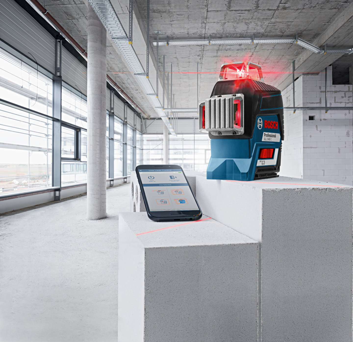 Linjalaser Bosch GLL 3-80 C 12 V + BM1 L-BOXX