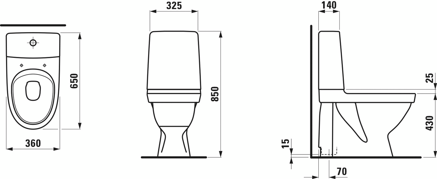 Wc-istuin LAUFEN Kompas piilo S Rimless ei kantta