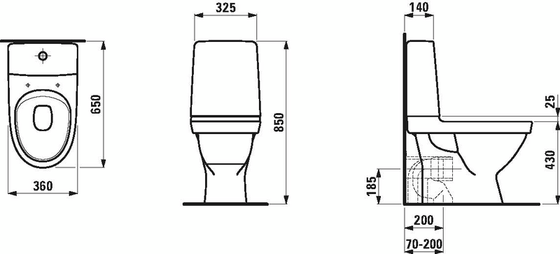 Wc-istuin LAUFEN Kompas P Rimless ei kantta