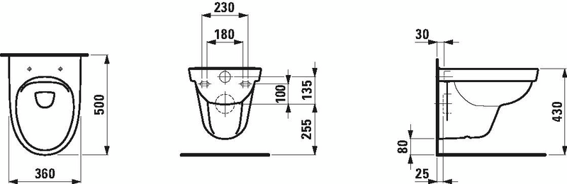 Wc-istuin LAUFEN seinä Kompas Rimless ei kantta