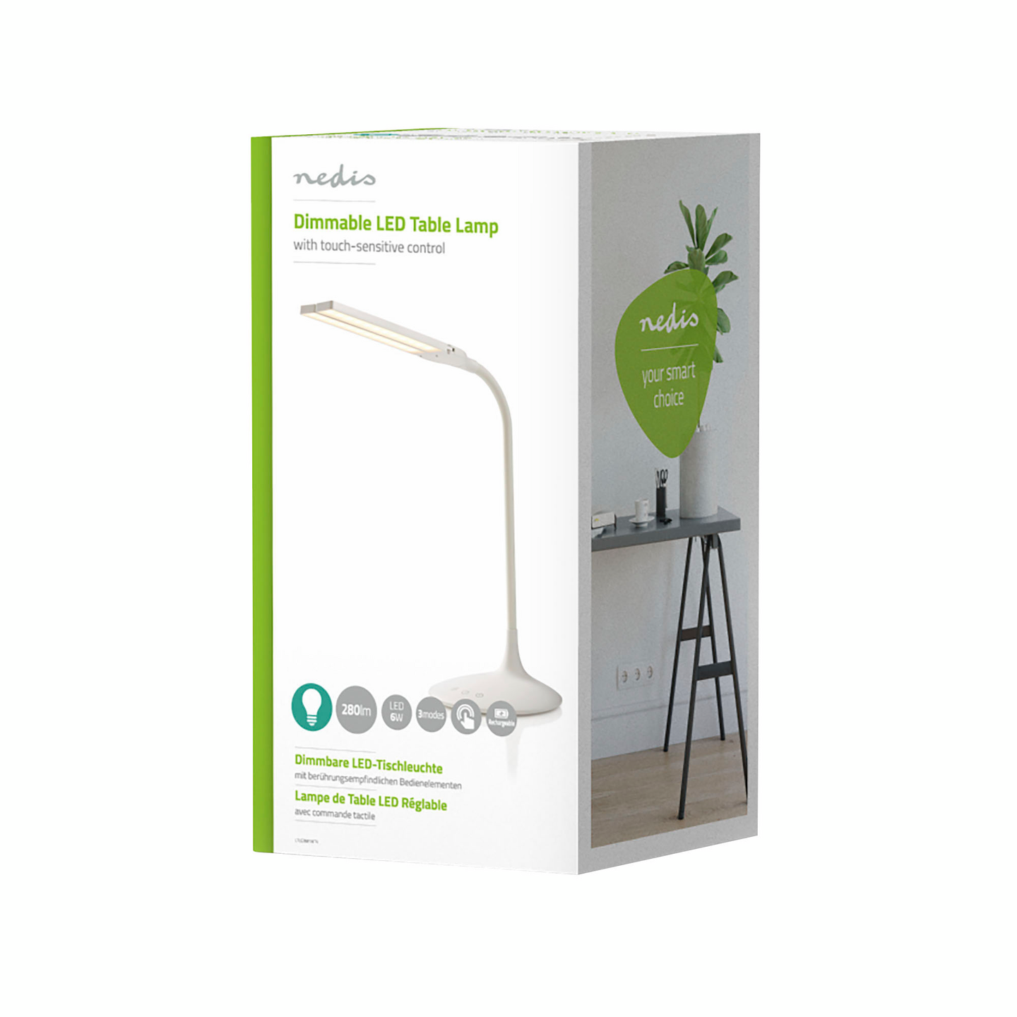 Pöytävalaisin Nedis 280lm led USB ladattava himmennettävä