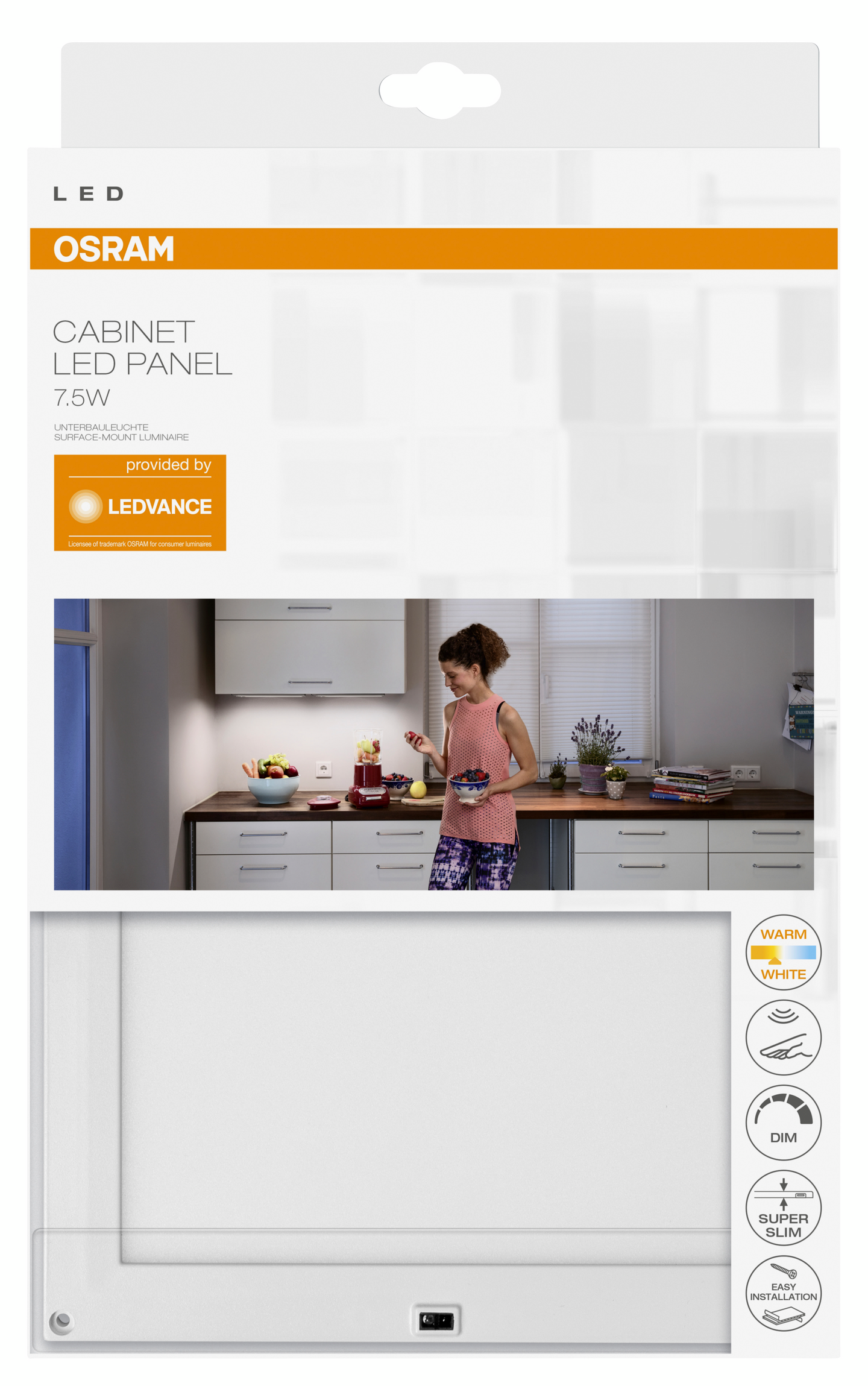 Led-valaisin Osram Cabinet led panel 30x20 450lm 830