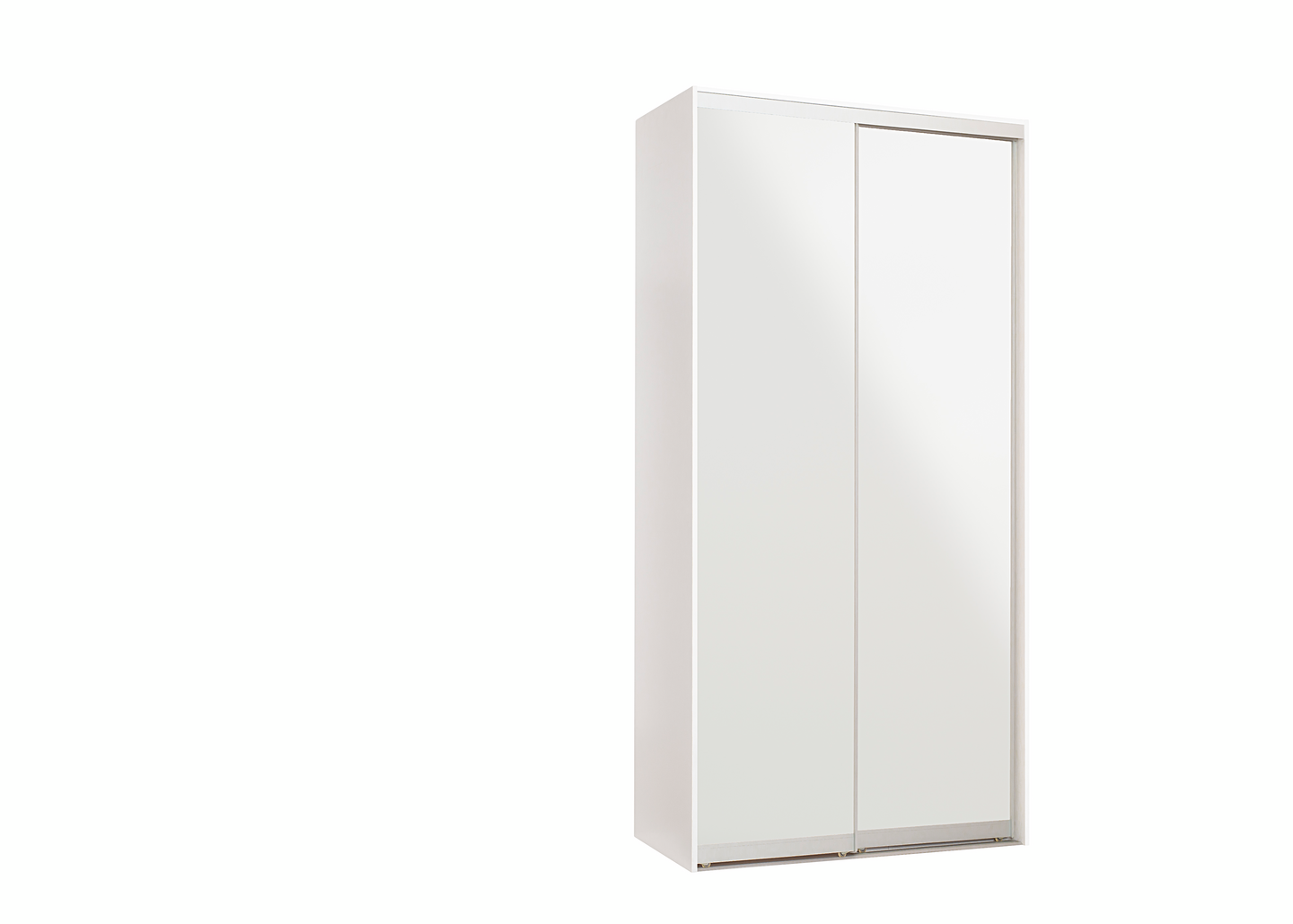 Liukuovikaapisto Cello 1200 valkoiset lasiovet