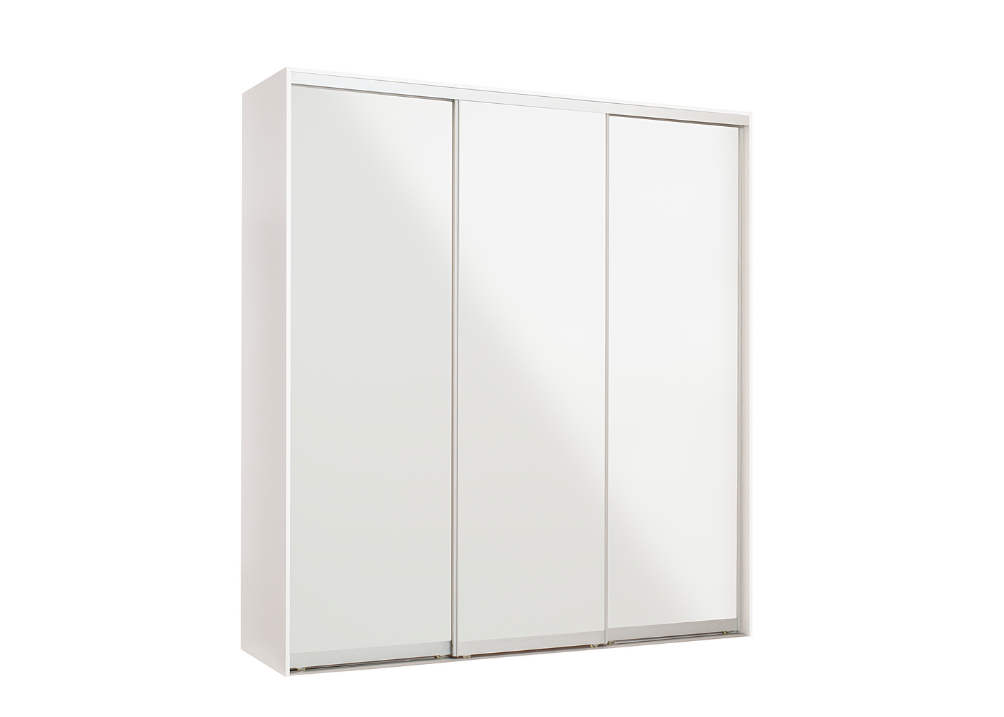 Liukuovikaapisto Cello 2074 valkoiset lasiovet