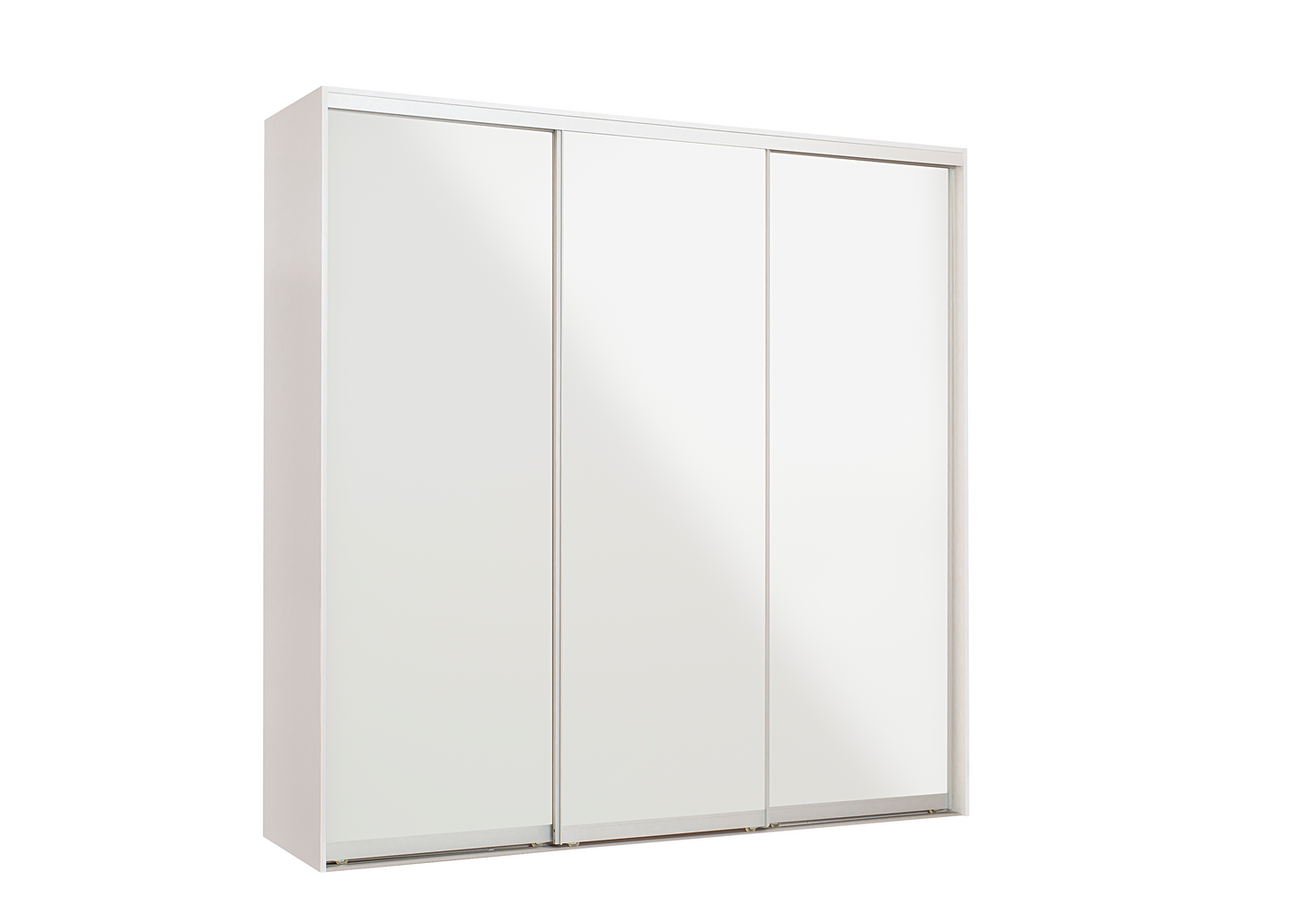 Liukuovikaapisto Cello 2374 valkoiset lasiovet