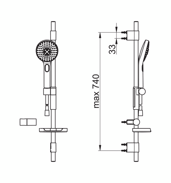 Suihkusetti Oras 423 Hydractiva 3-spray