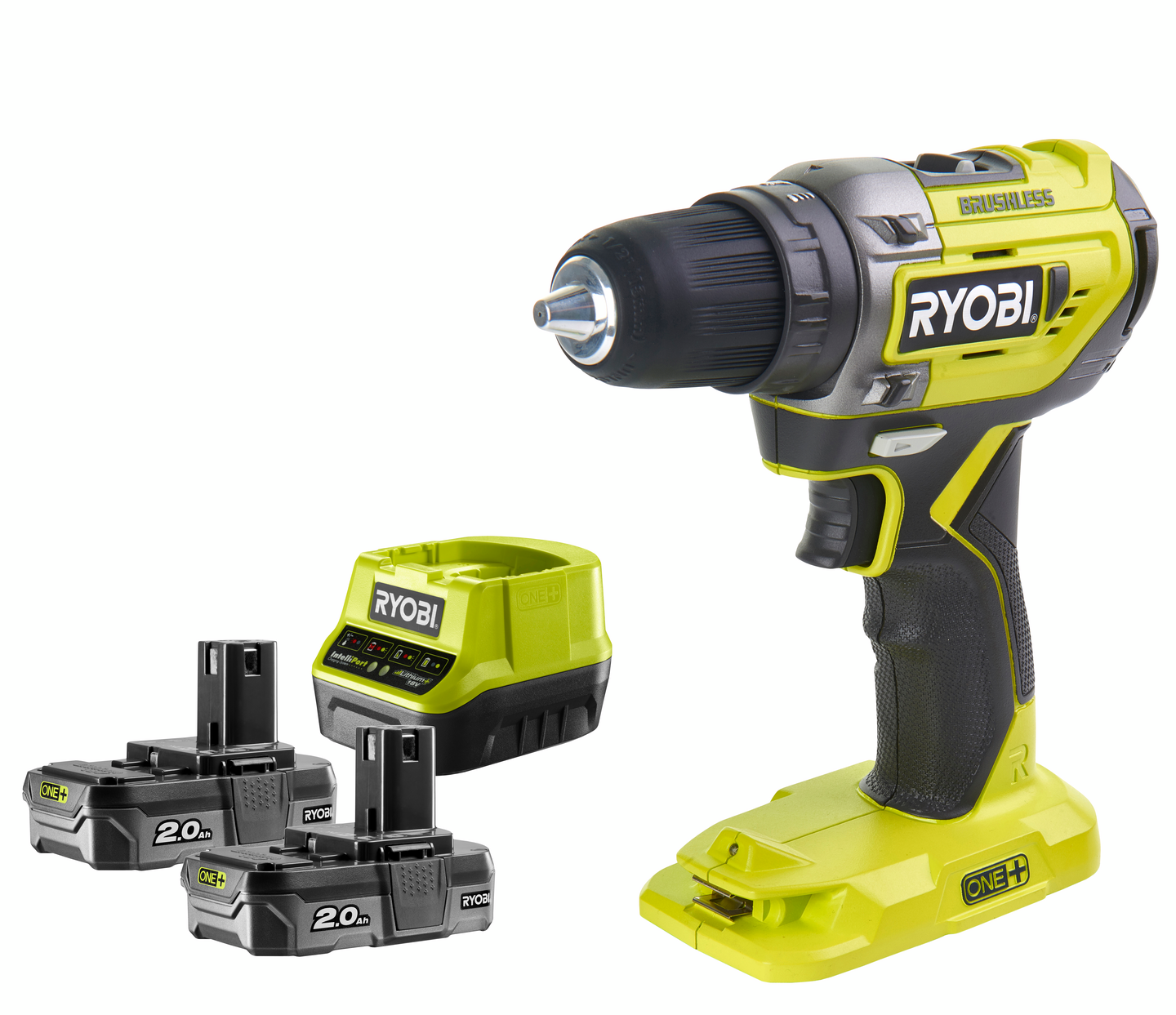 Akkuporakone Ryobi R18DD5-220S 18V ONE+ hiiliharjaton 2x2,0Ah