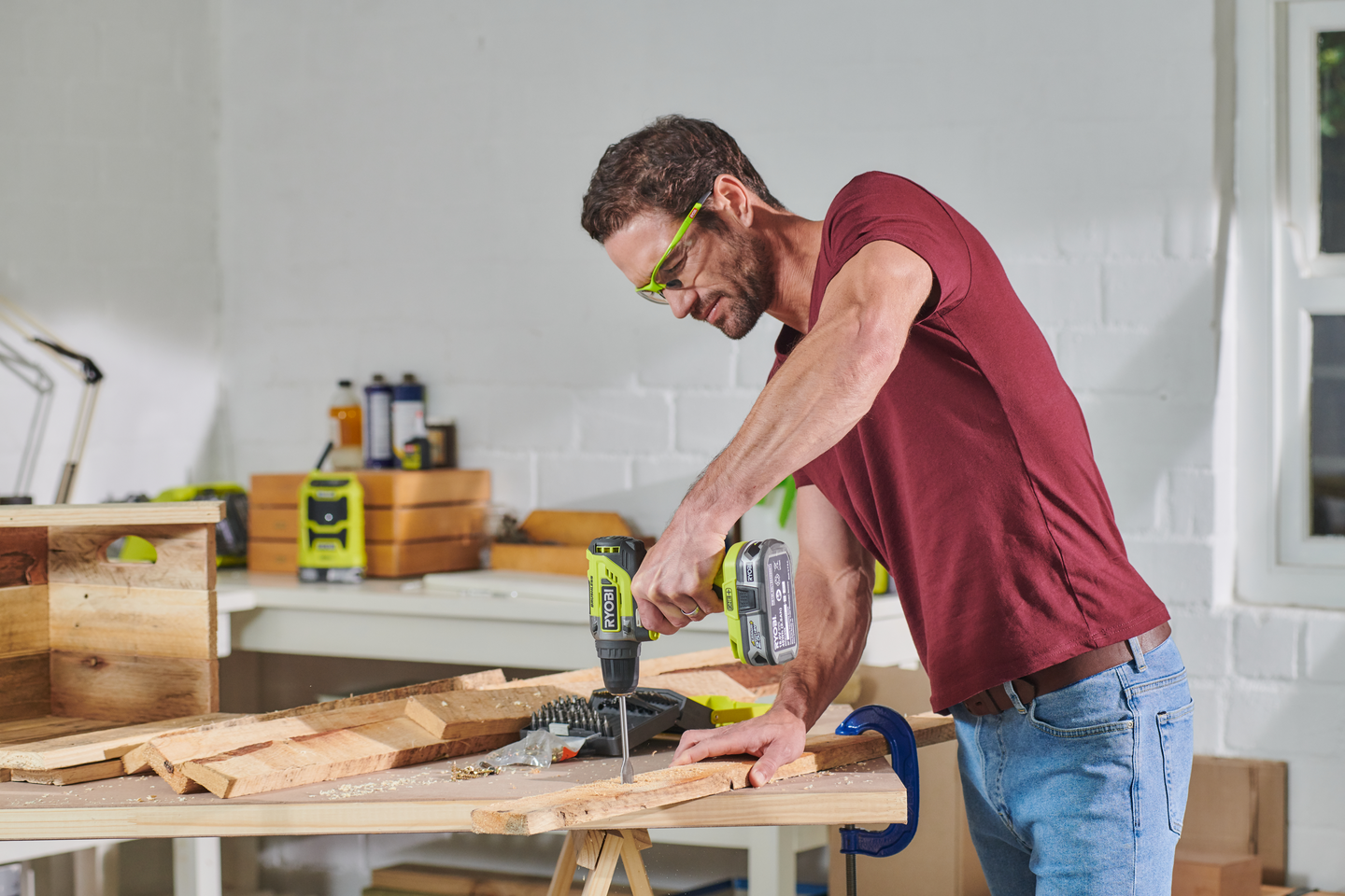 Akkuporakone Ryobi R18DD5-220S 18V ONE+ hiiliharjaton 2x2,0Ah