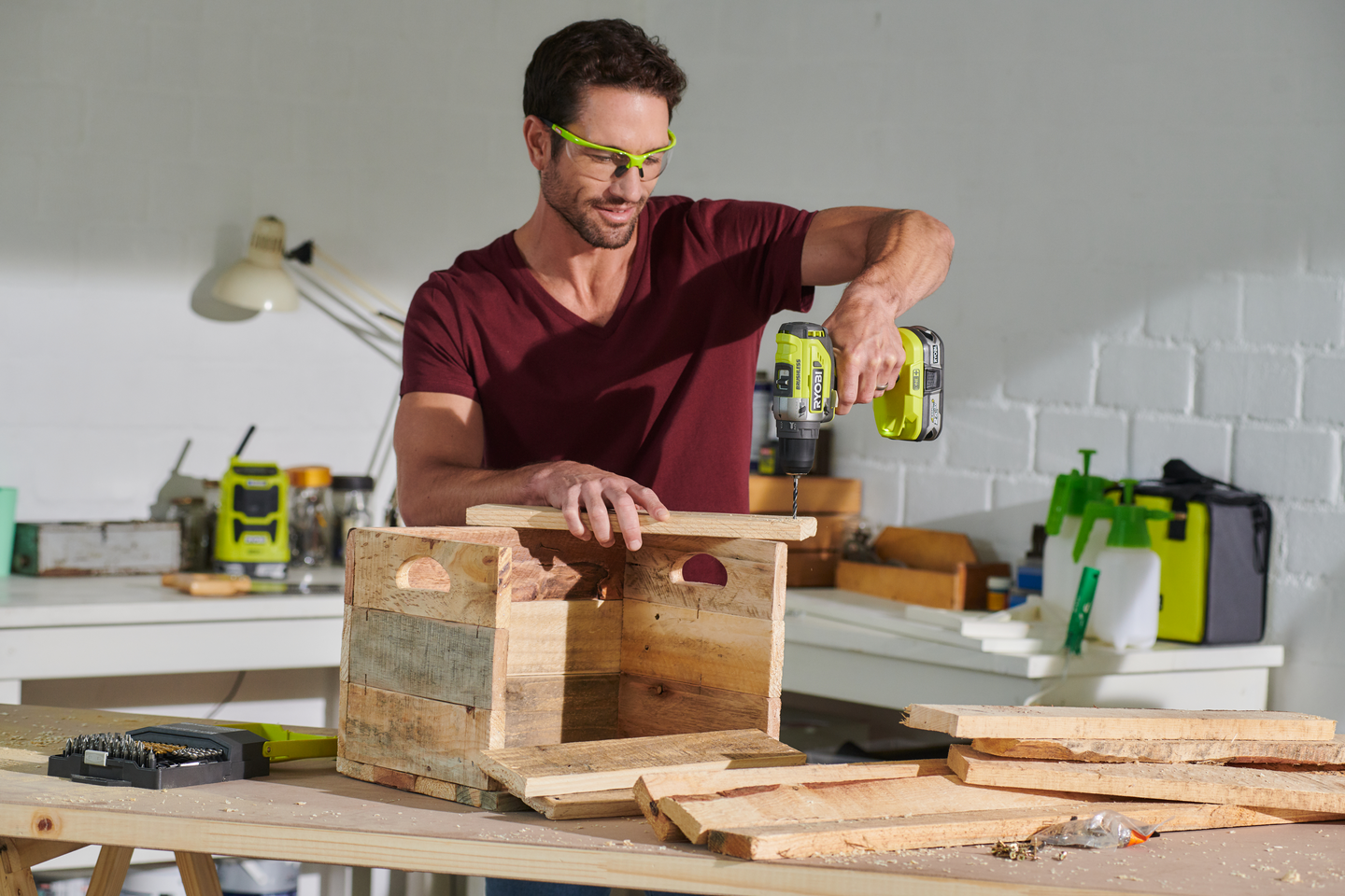 Akkuporakone Ryobi R18DD5-220S 18V ONE+ hiiliharjaton 2x2,0Ah