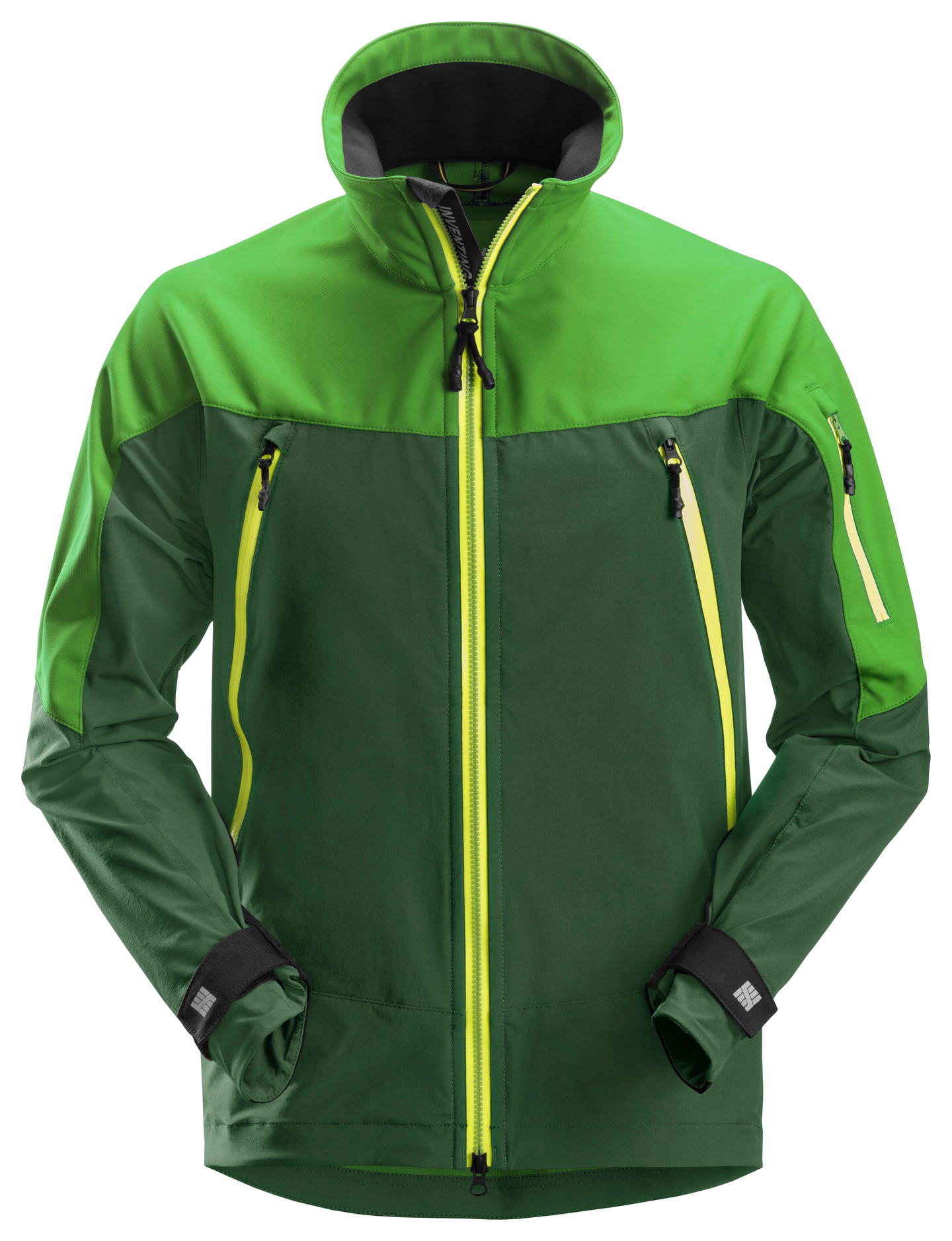 Takki Snickers FlexiWork Softshell Stretch 1940 tumman/vaaleanvihreä