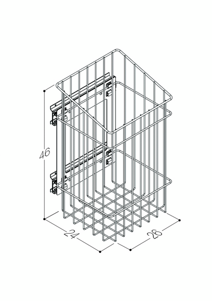 Pyykkikori korkeaan kaappiin 35x35x173cm