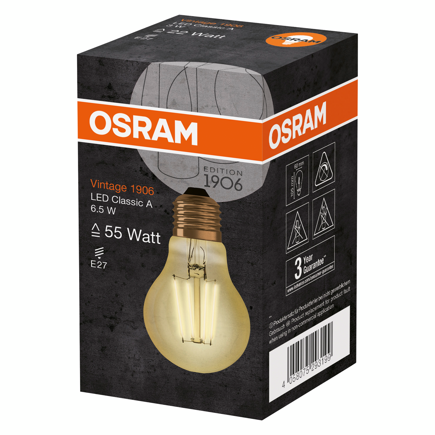 LED OSRAM CL A 22 NORMAL E27 FIL GOL