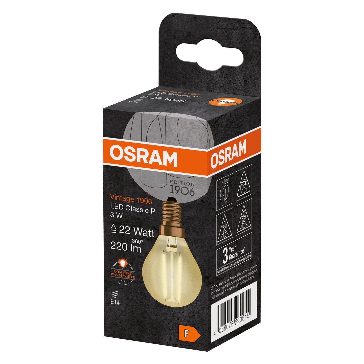 LED OSRAM CL P 22 KLOT E14 FIL GOLD