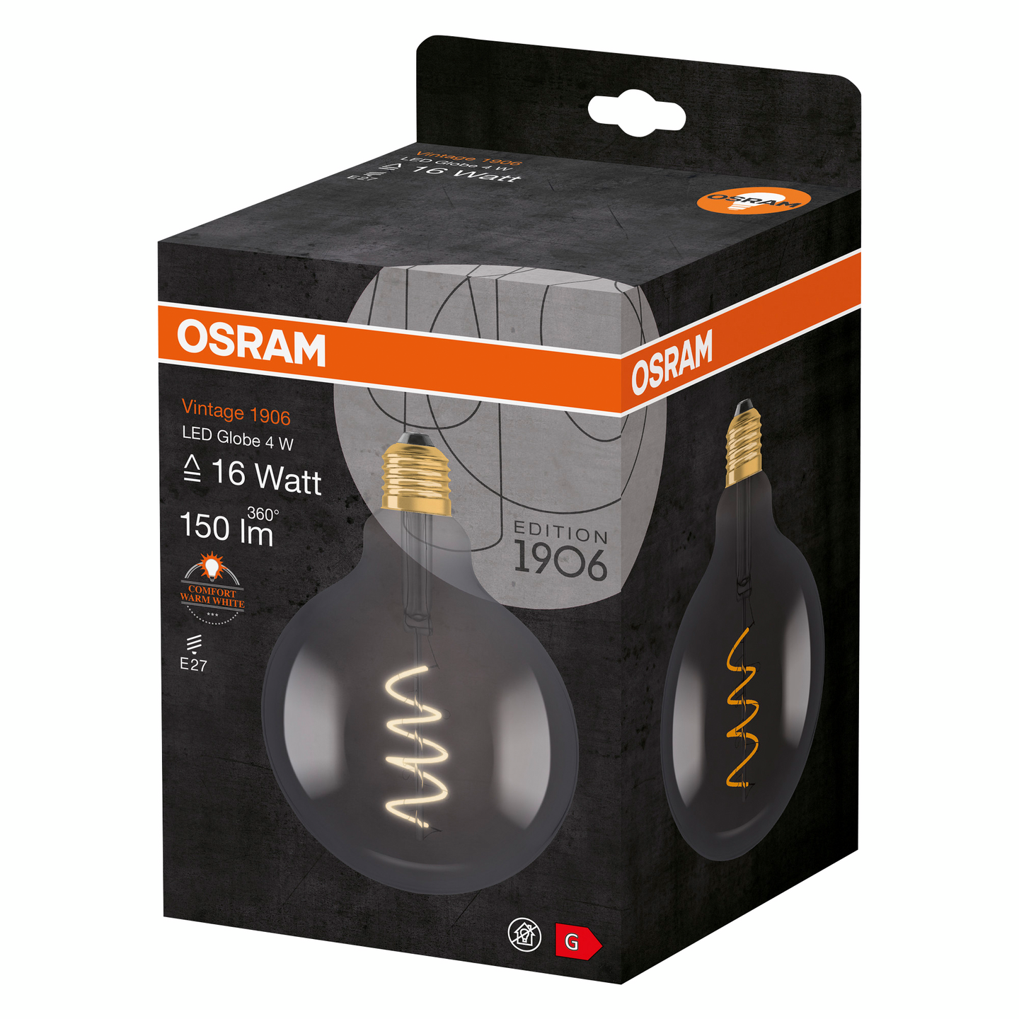 LED OSRAM GLOBE125 15 E27 FIL SMOKE