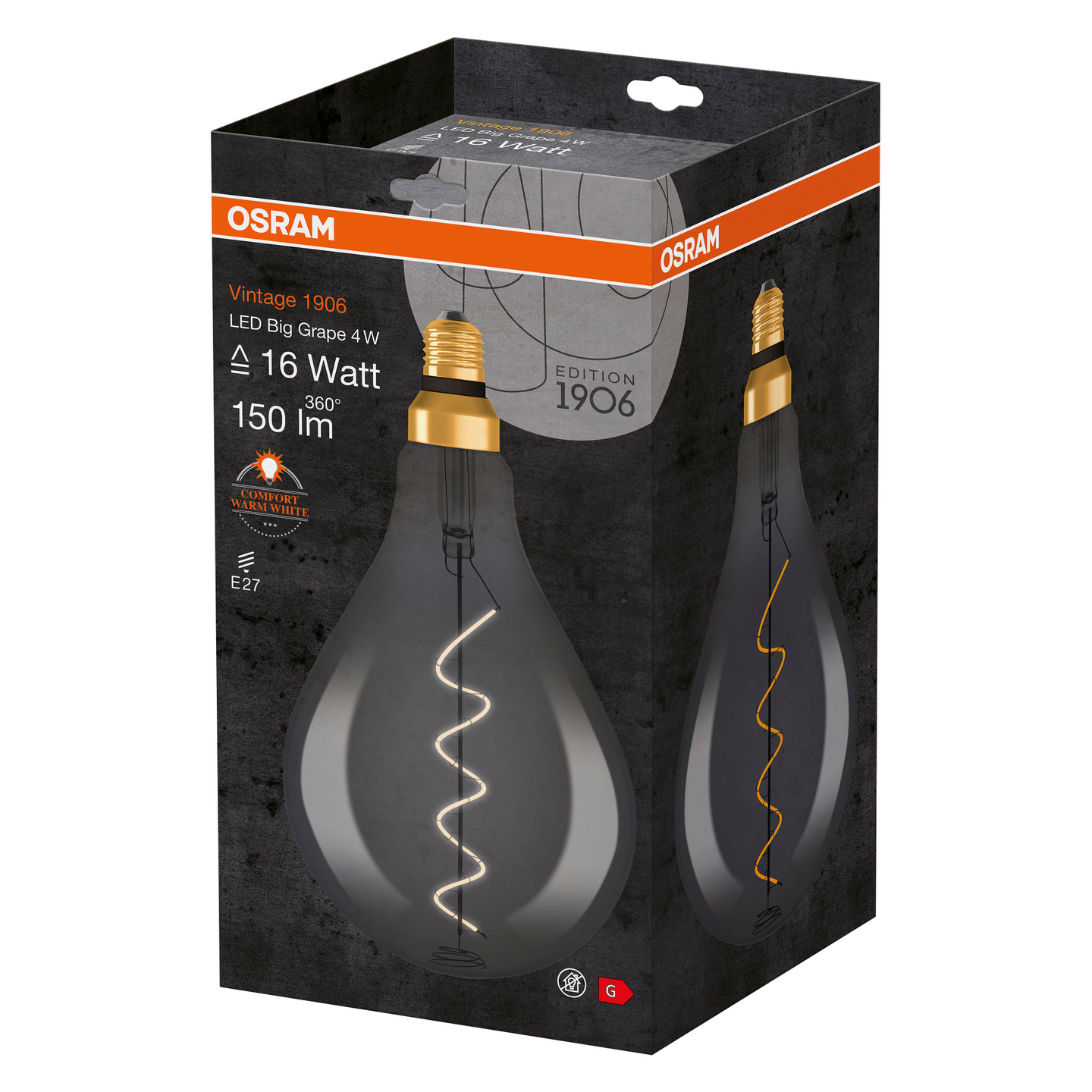 LED OSRAM A160 12 E27 FIL SMOKE