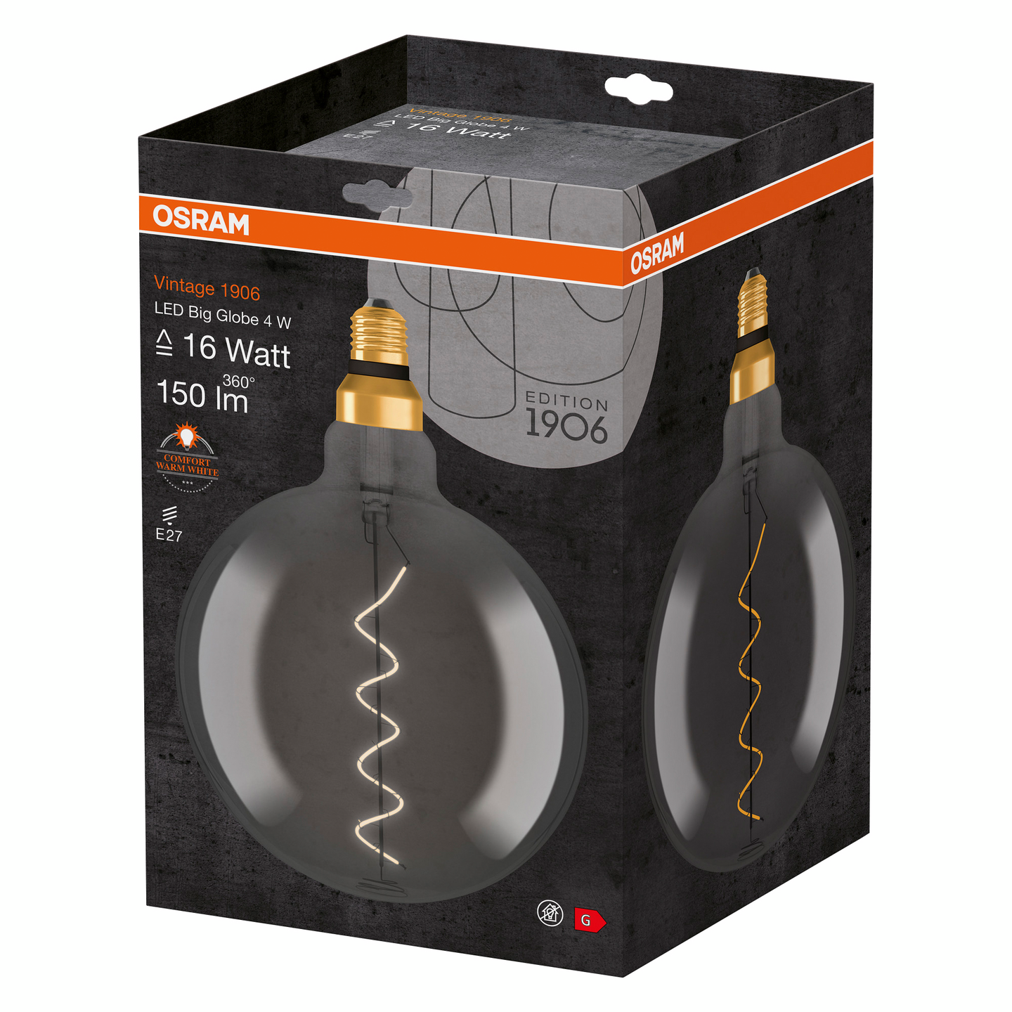 LED OSRAM GLOBE200 12 E27 FIL SMOKE