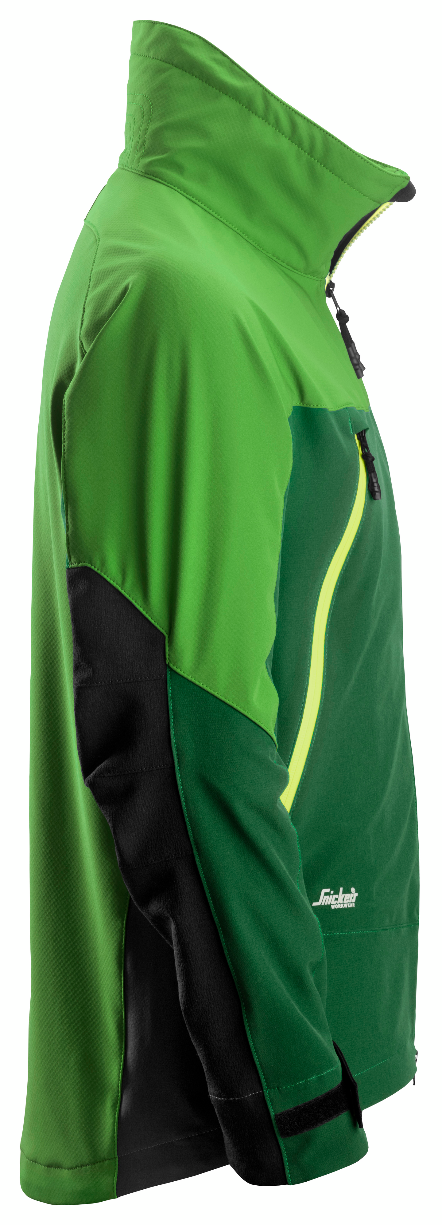 Takki Snickers FlexiWork Softshell Stretch 1940 tumman/vaaleanvihreä