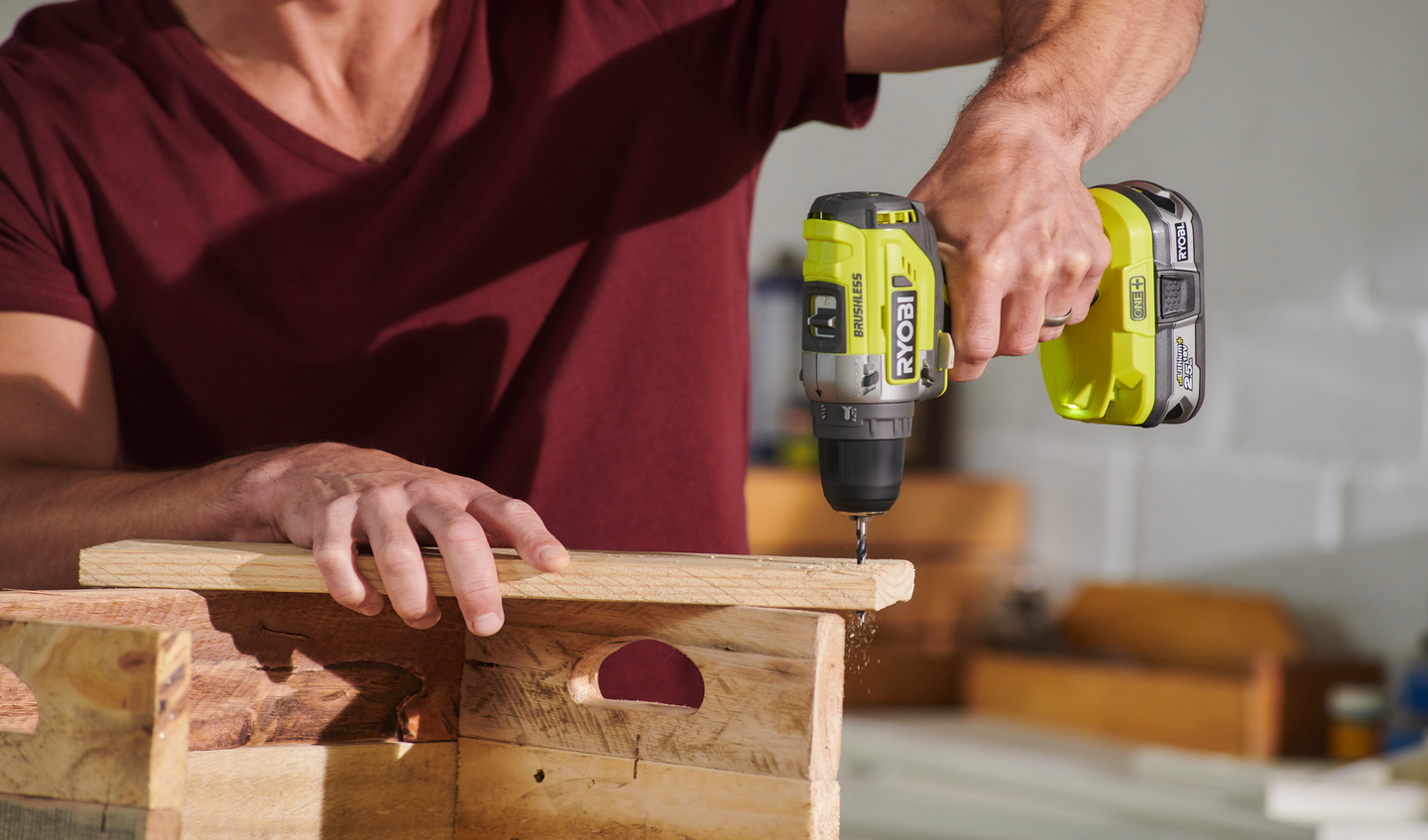 Akkuporakone Ryobi R18DD5-0 18V ONE+ hiiliharjaton runkomalli