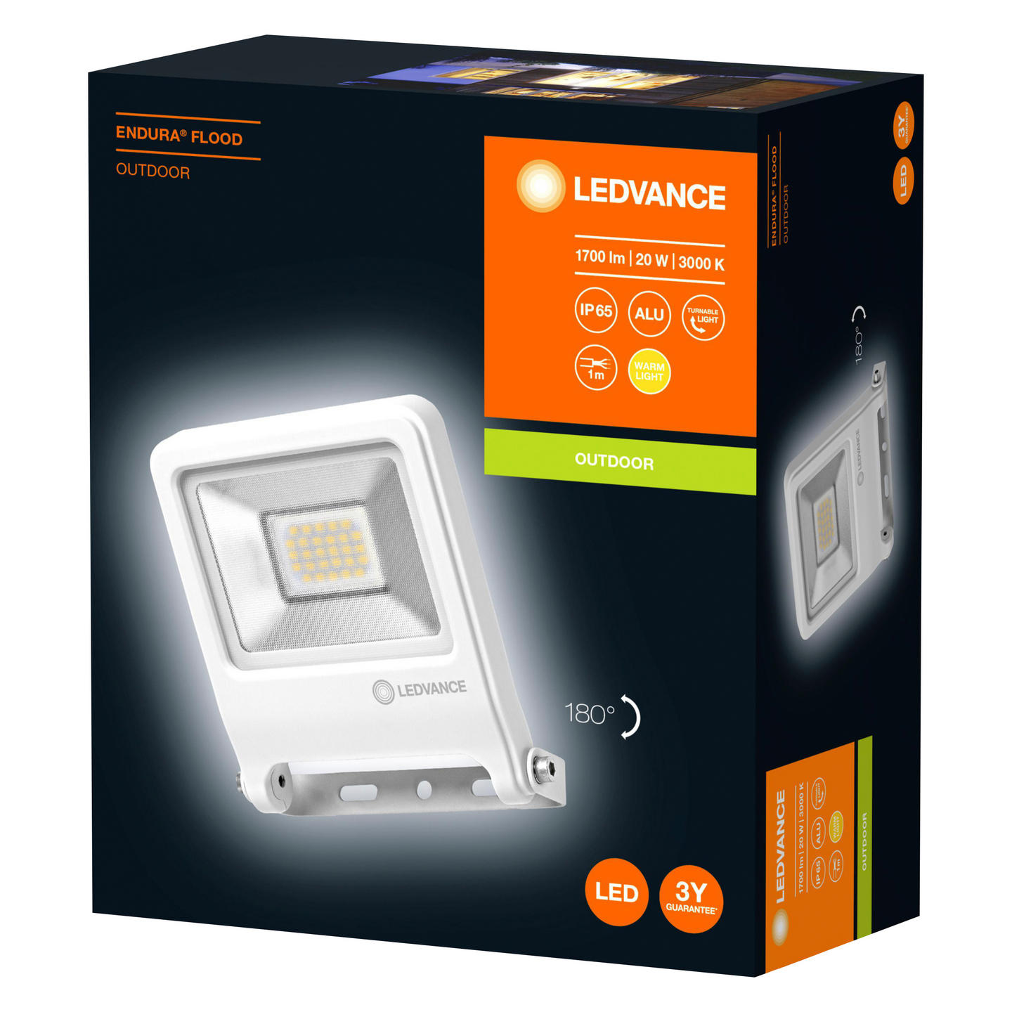 Ulkovalaisin LEDVANCE Endura Flood 1700lm 830 valkoinen