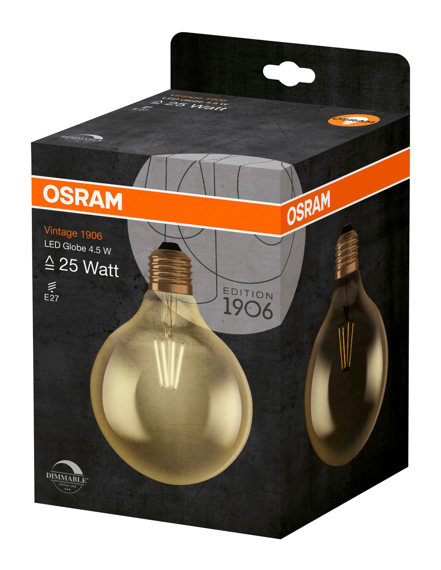 Led-lamppu OSRAM 125 Vintage 1906 Globe E27