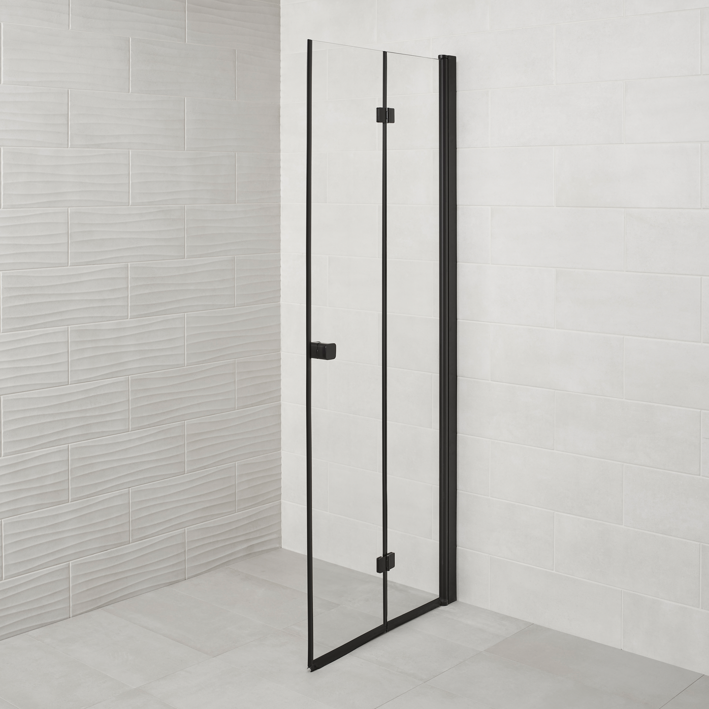 Suihkuseinä Cello Black 70x195cm taittuva kääntyvä musta