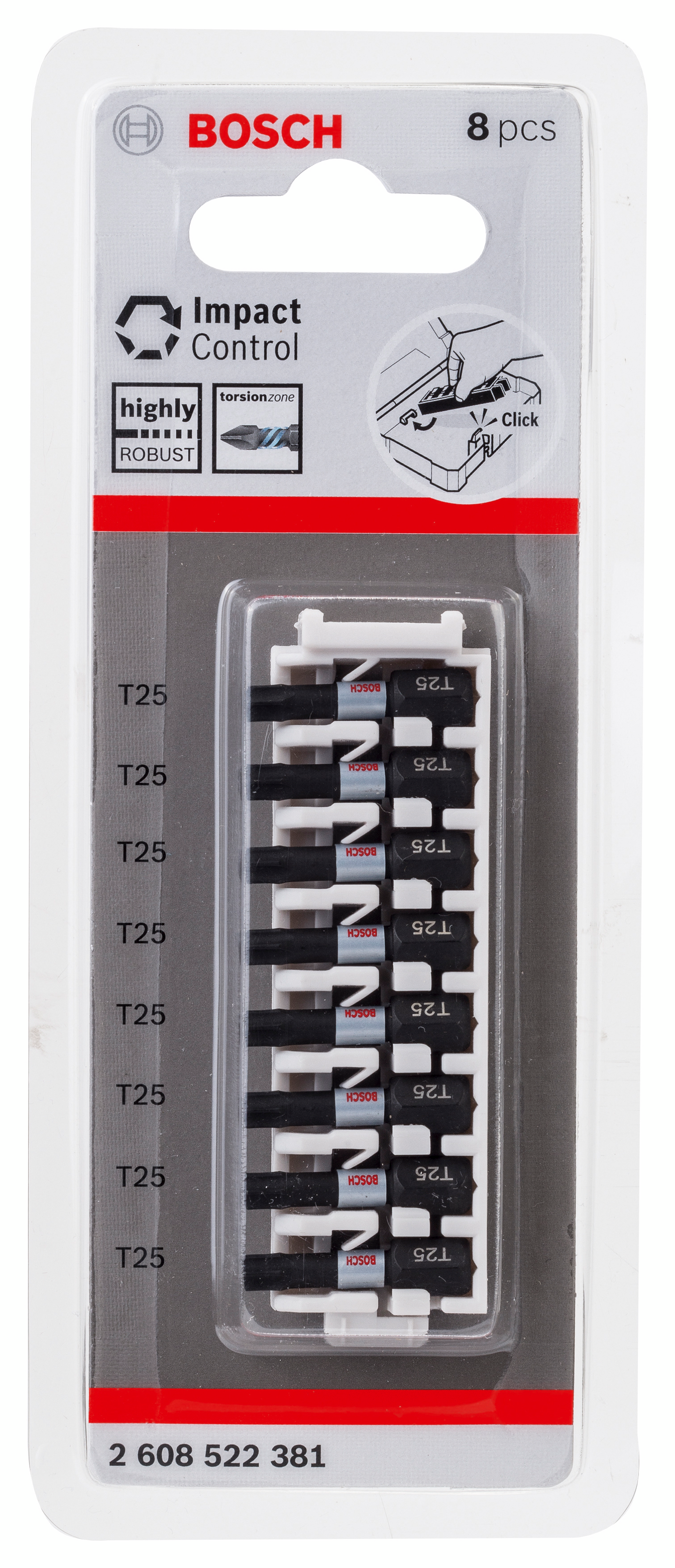 BITS BOSCH IMPACT T25 25MM 8ST