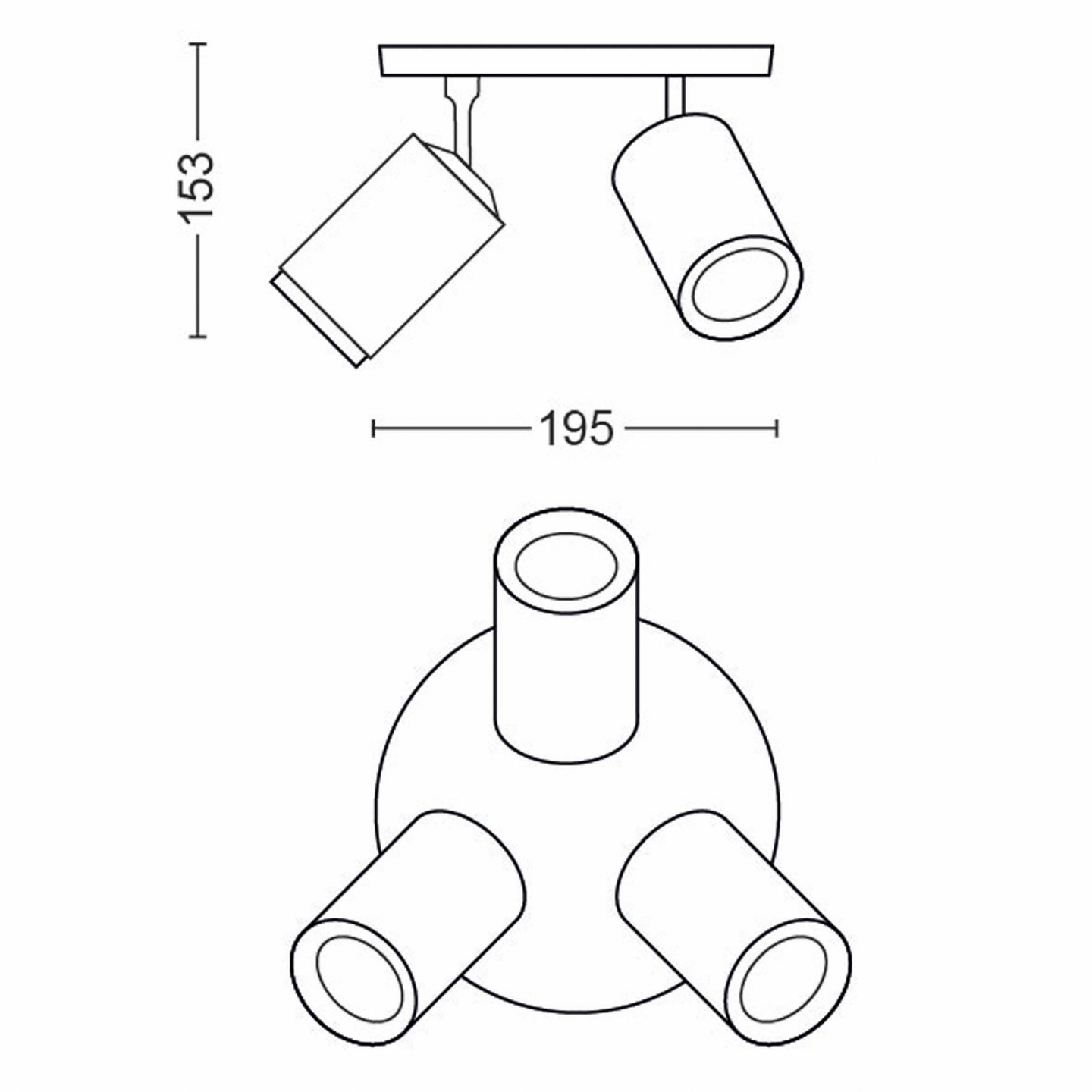 Kohdevalaisin Philips Hue Fugato 3-osainen 1050lm valkoinen