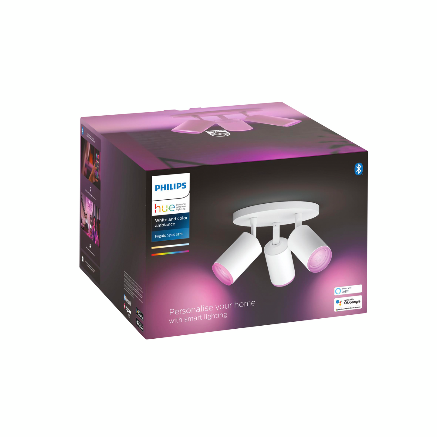 Kohdevalaisin Philips Hue Fugato 3-osainen 1050lm valkoinen