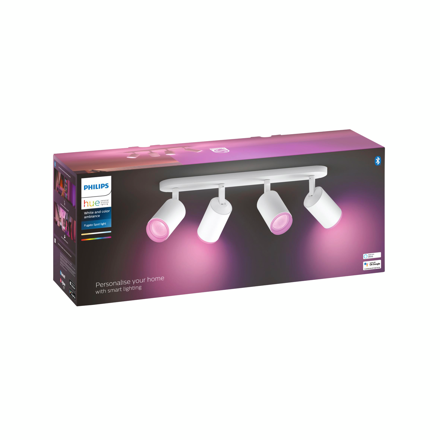 Kohdevalaisin Philips Hue Fugato 4-osainen 1400lm valkoinen
