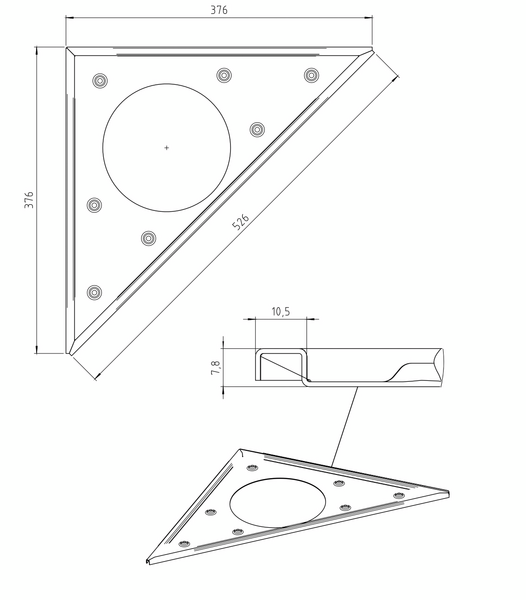 Kulmakaivo Vieser corner 376x376x526mm kansi ja kehys rst