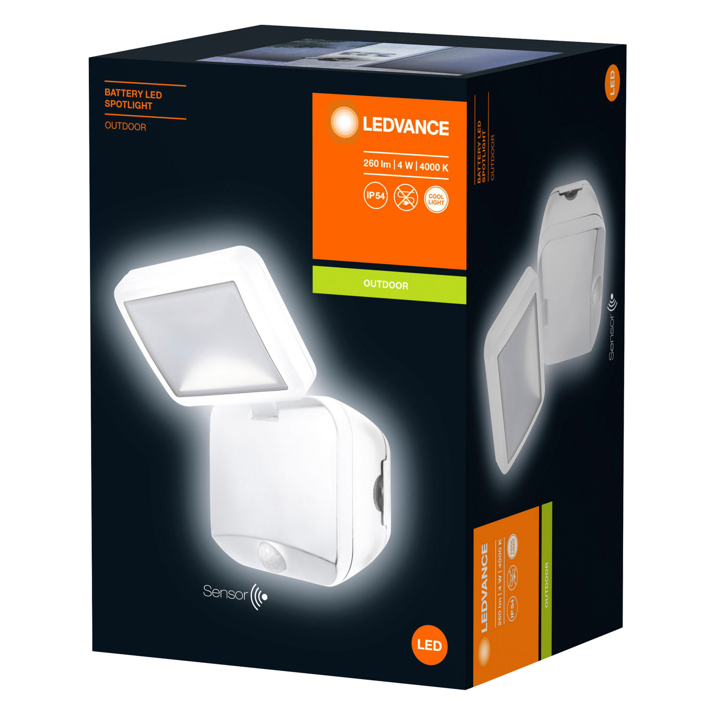 Tunnistinvalaisin LEDVANCE Battery led Spotlight Single valkoinen